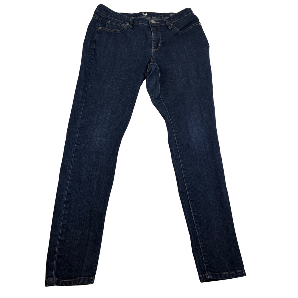 Womens Dark Wash Skinny Jeans Stretch Mid Rise Indigo Size 4